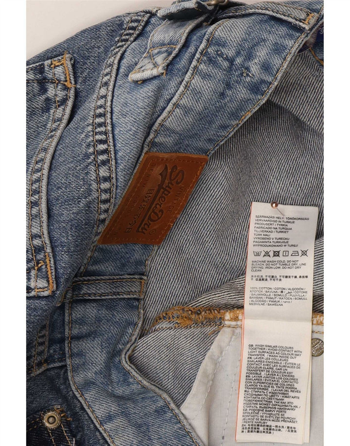 Superdry Femme Jupe En Jean W30 Bleu Moyen Coton
