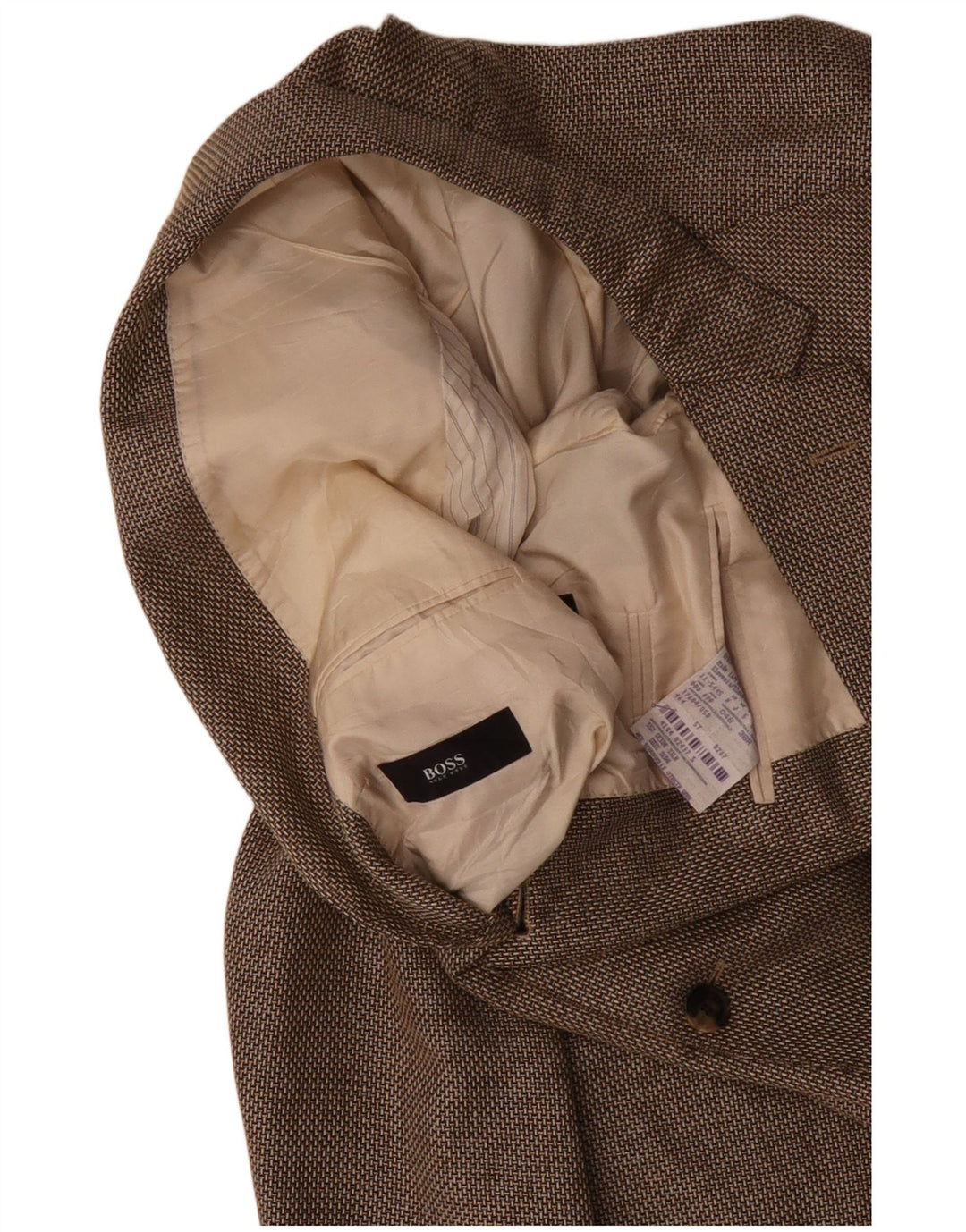 HUGO BOSS Veste Blazer 2 Boutons Homme UK 38 Marron Moyen Soie