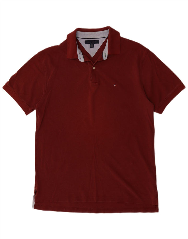 TOMMY HILFIGER Polo Homme Large Bordeaux Coton