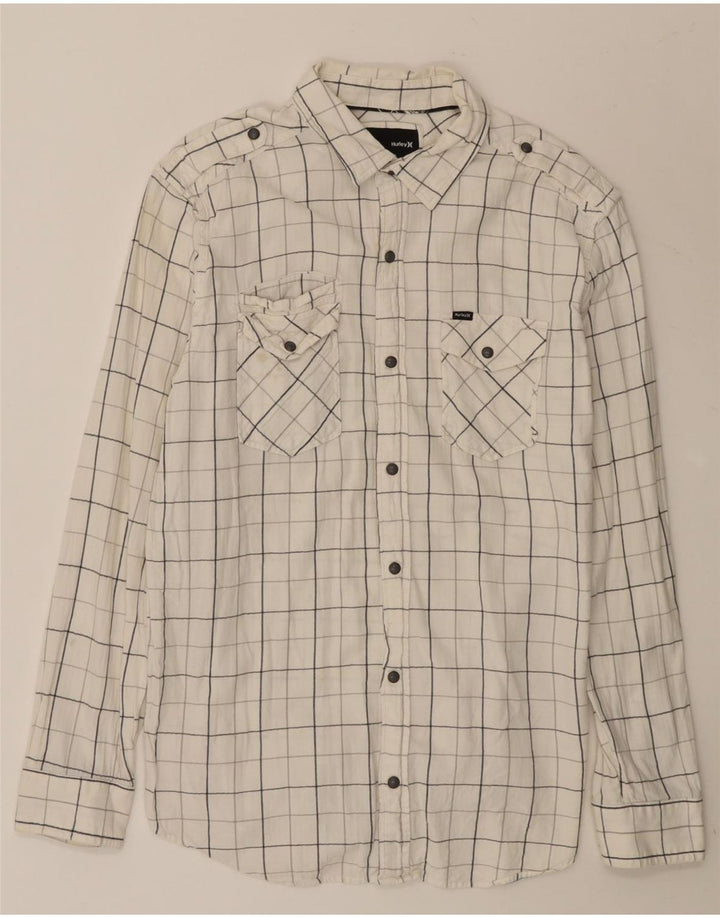 Hurley Chemise Homme Grand Carreau Blanc Coton