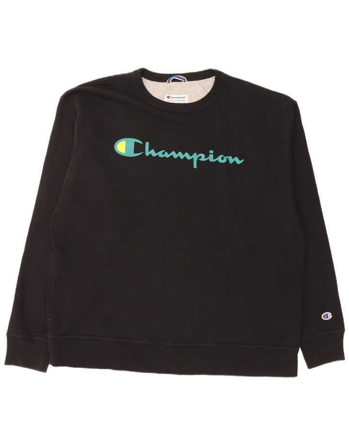 CHAMPION Sweat-Shirt Graphique Homme XL Noir Coton