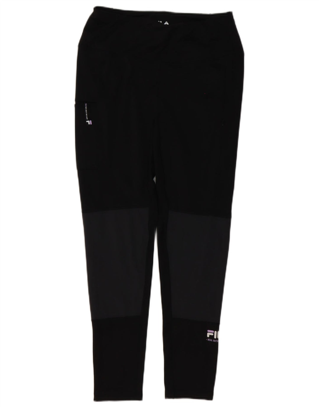 Fila Leggings Femme UK 12 Noir Moyen