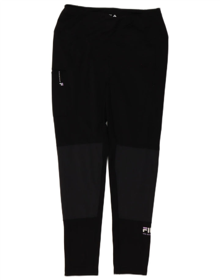 Fila Leggings Femme UK 12 Noir Moyen