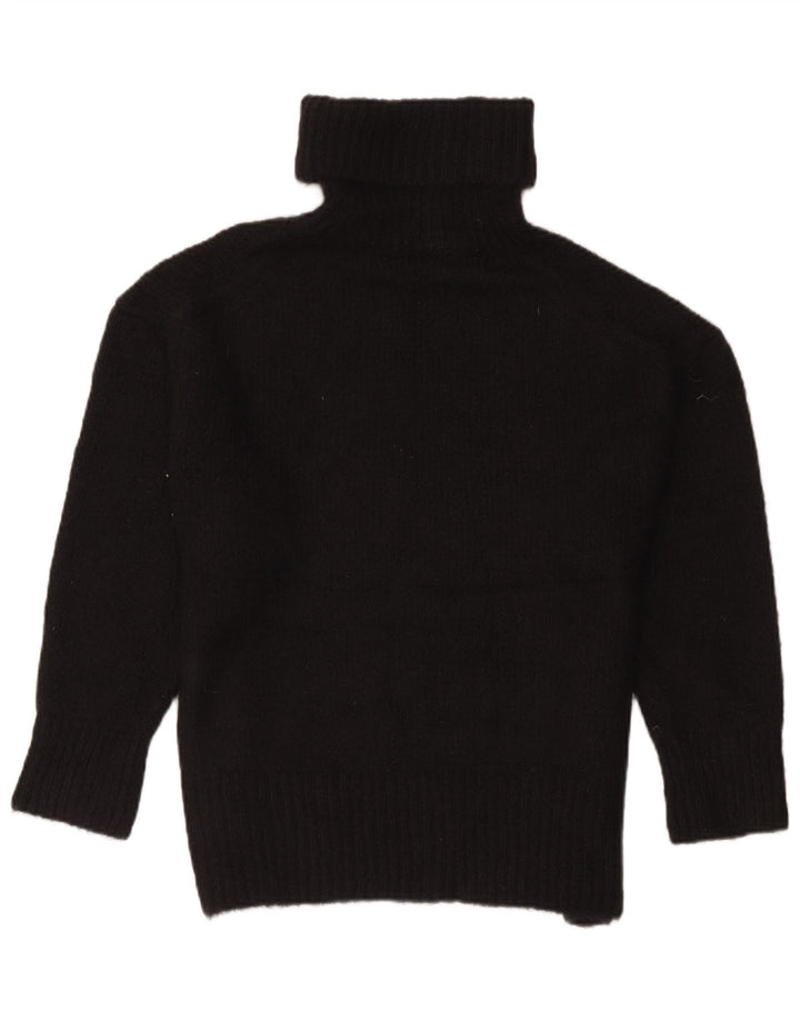 Zara Pull surdimensionné à col roulé pour femme UK 14 Acrylique noir moyen