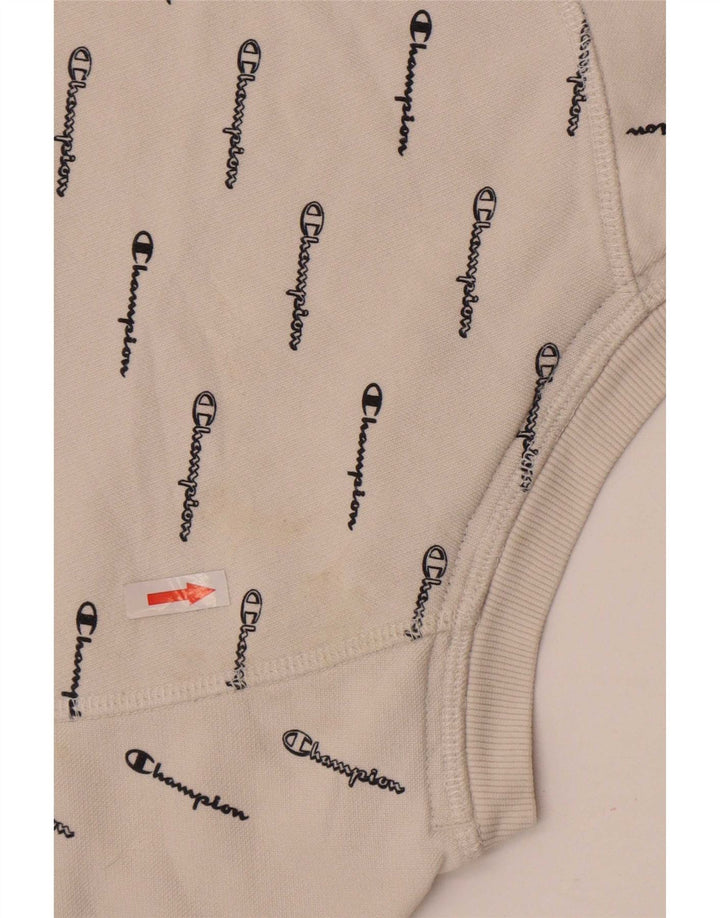 Champion Sweat-shirt court graphique pour femme UK 14 en coton blanc moyen