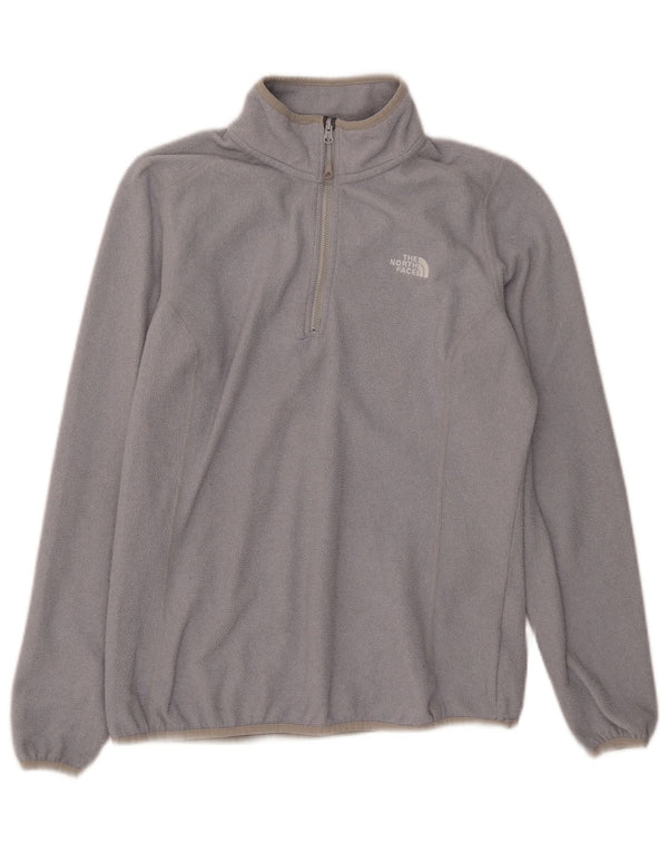 The North Face Pull polaire à col zippé pour femme UK 14 Large Gris Polyester