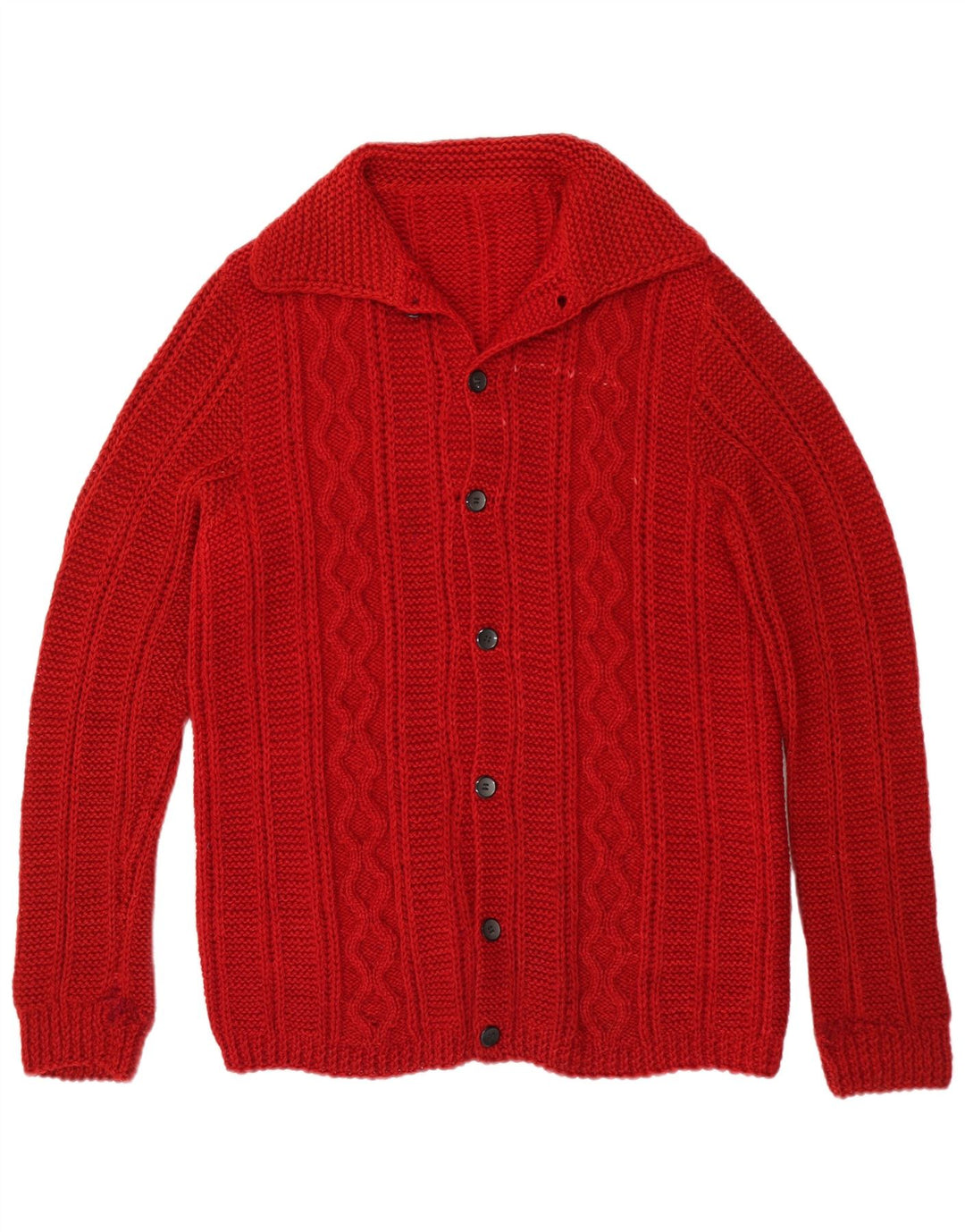 vintage Mens Cardigan Pull Moyen Bourgogne