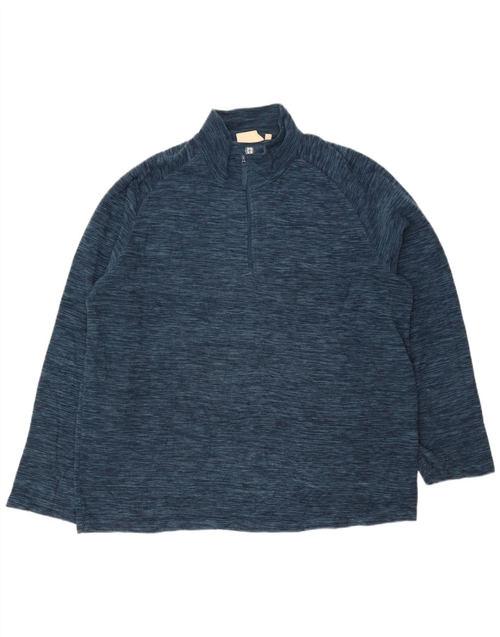MOUNTAIN WAREHOUSE Pull polaire à col zippé pour homme 2XL en polyester moucheté bleu