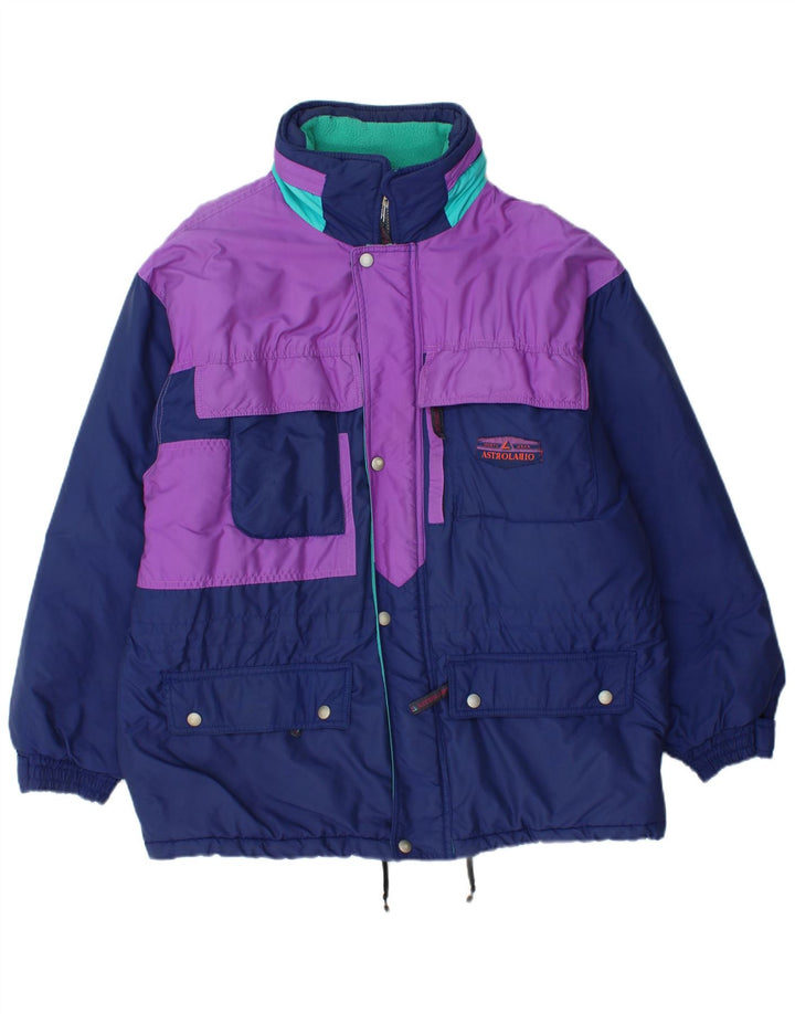 Astrolabio Veste de ski à capuche pour homme UK 38 Bleu marine moyen Colourblock
