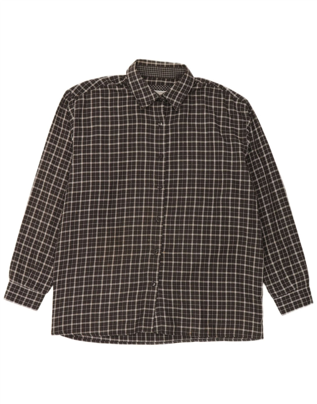 Amaranto Chemise en flanelle pour femme UK 46 Grand carreaux noirs en polyester