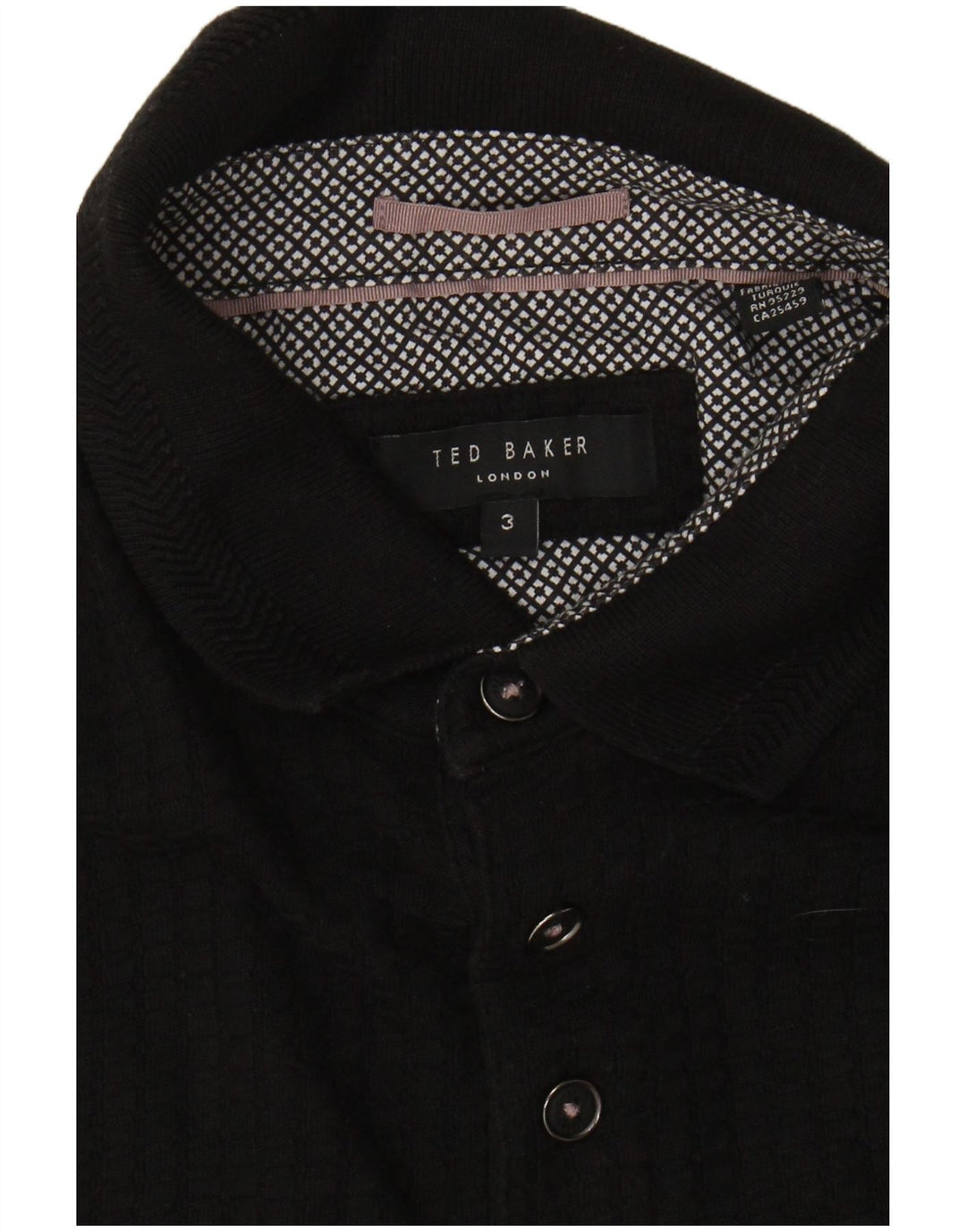 TED BAKER Mens Polo Shirt Size 3 Medium Black