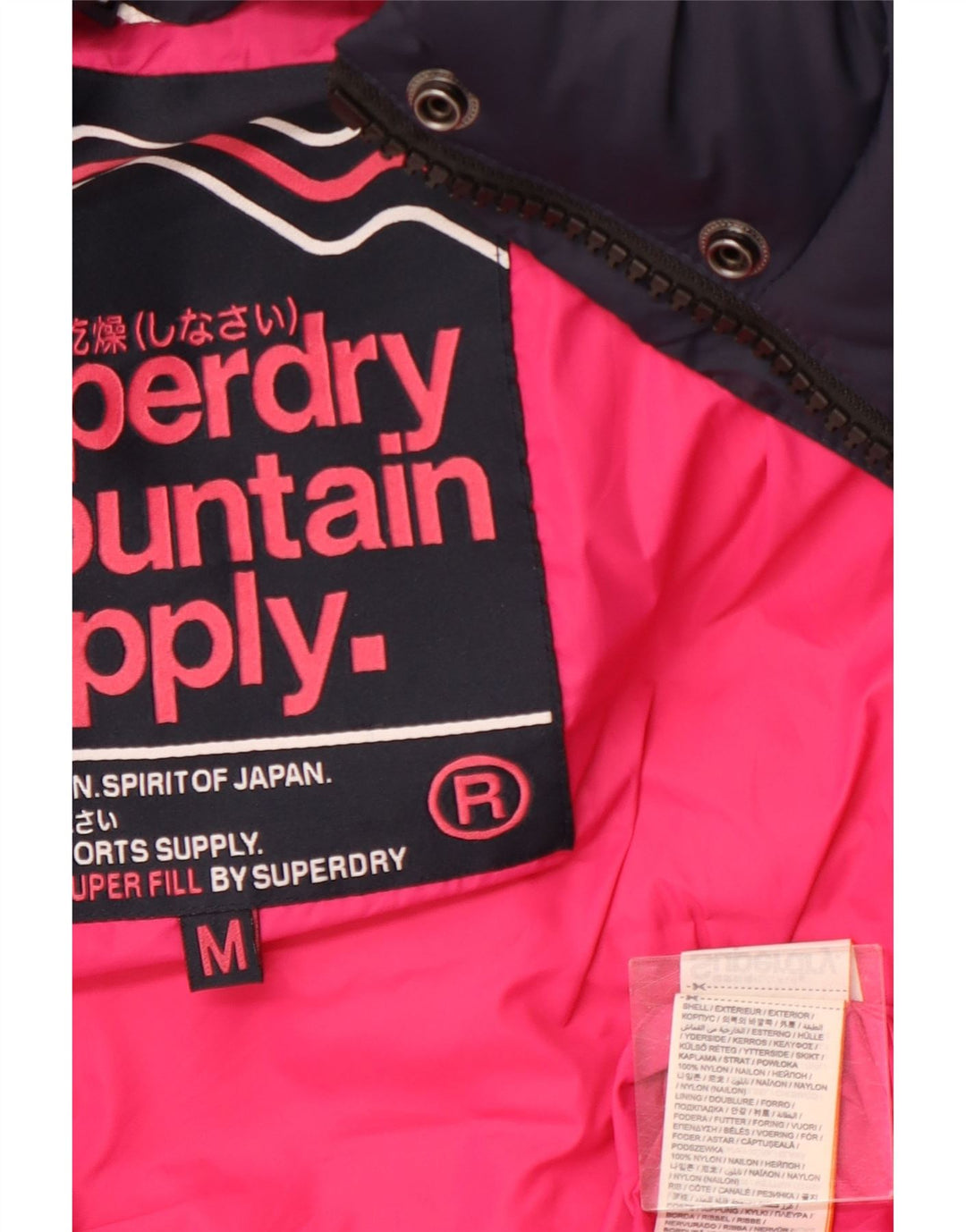 SUPERDRY Veste matelassée à capuche pour femme UK 12 Medium Navy Blue Nylon