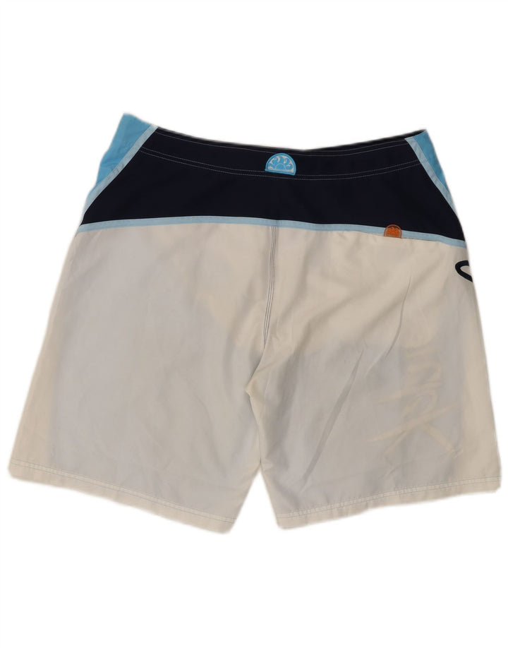 SUNDEK Short de bain graphique pour hommes en polyester color block grand bleu
