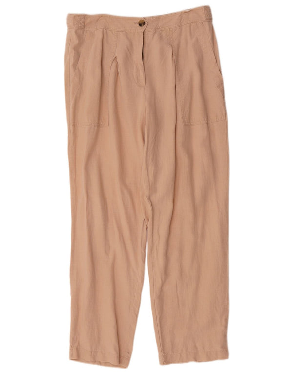 Marks & Spencer Pantalon chino taille haute pour femme UK 14 Large W34 L29 Beige