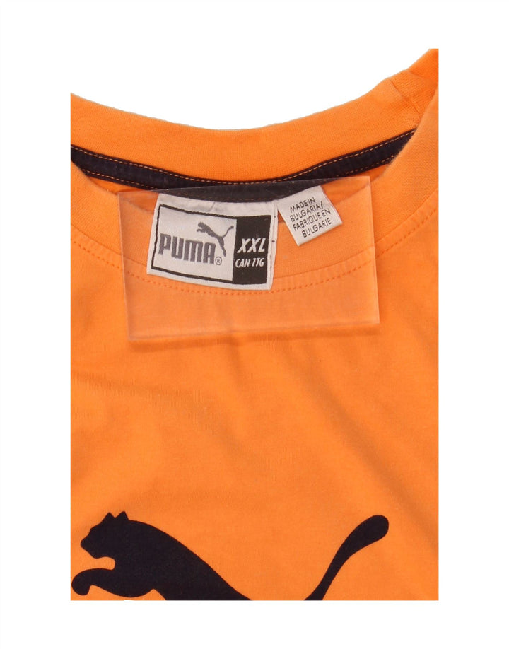 PUMA Mens Graphic Vest Top 2XL Orange Vintage Puma and Second-Hand Puma from Messina Hembry 
