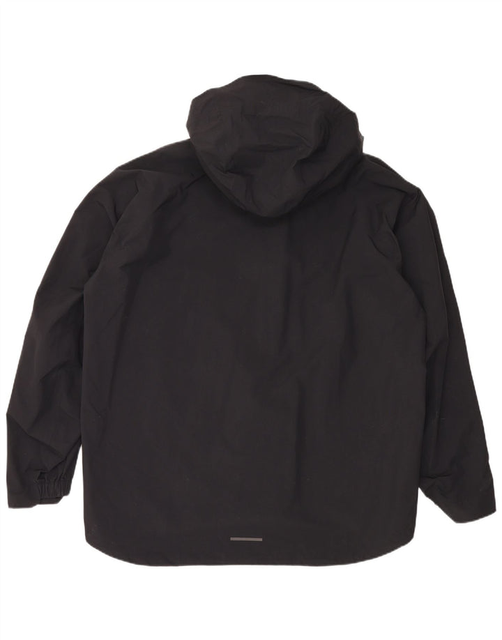 ADIDAS Veste de pluie à capuche graphique pour homme UK 42 XL Noir Polyamide