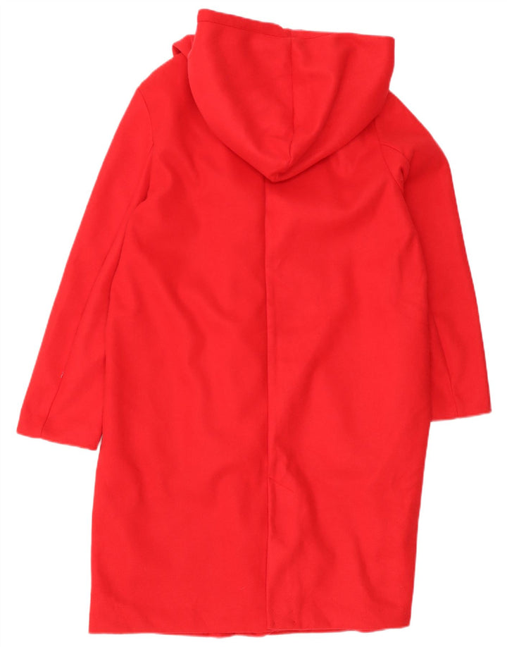 Zara Manteau à capuche pour femme UK 44 Polyester rouge moyen