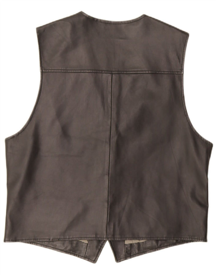 Canda Gilet en cuir pour homme Grand cuir noir
