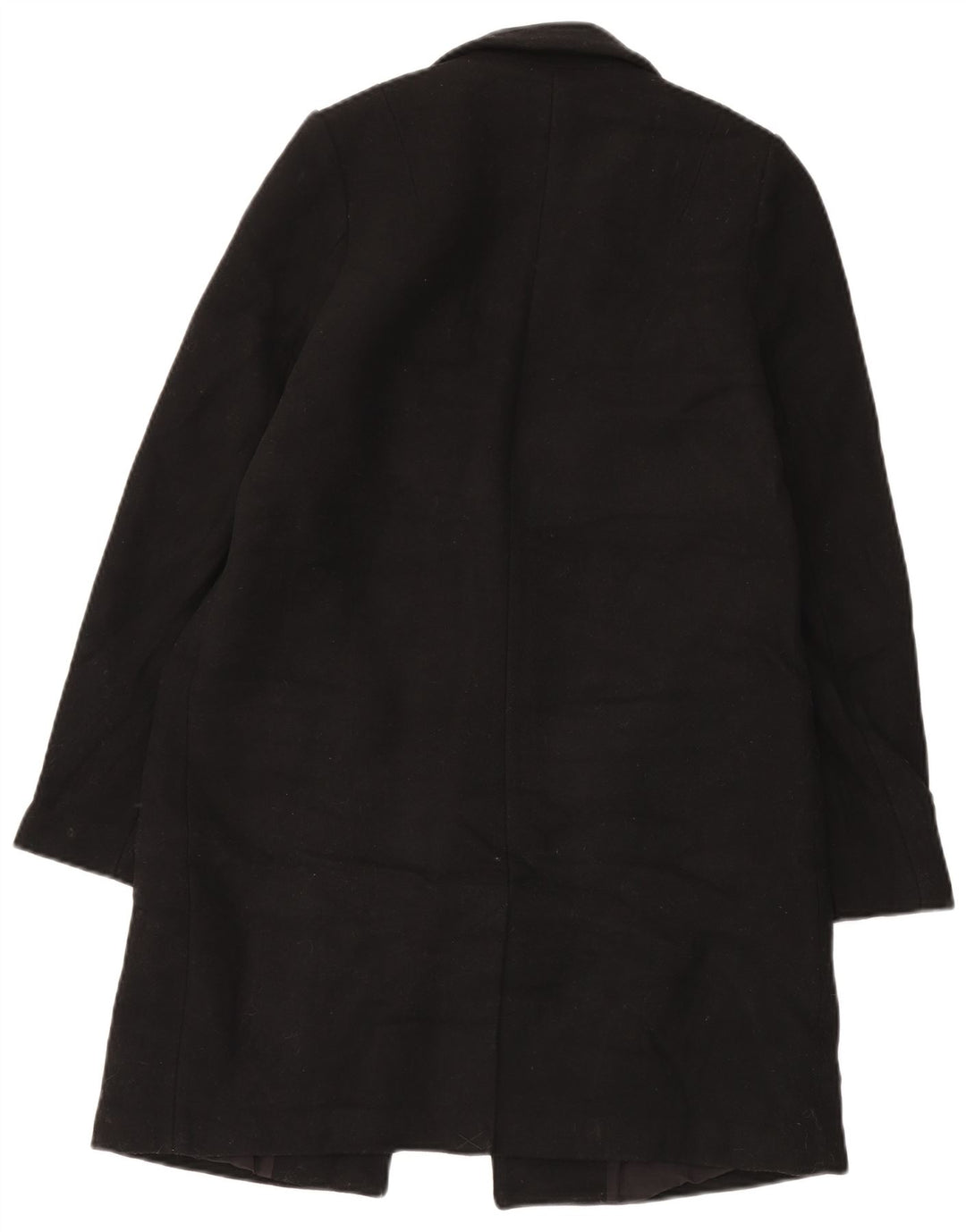 Zara Femme Pardessus UK 10 Petite Laine Noire