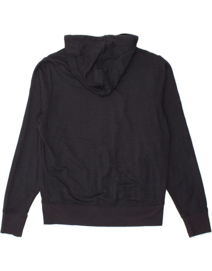 EDDIE BAUER Womens Zip Hoodie Sweater UK 14 Medium Navy Blue Modal Vintage Eddie Bauer and Second-Hand Eddie Bauer from Messina Hembry 