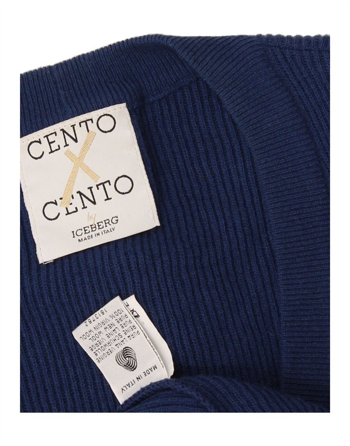 ICEBERG Womens Cardigan Sweater UK 16 Large Blue Virgin Wool Vintage Iceberg and Second-Hand Iceberg from Messina Hembry 