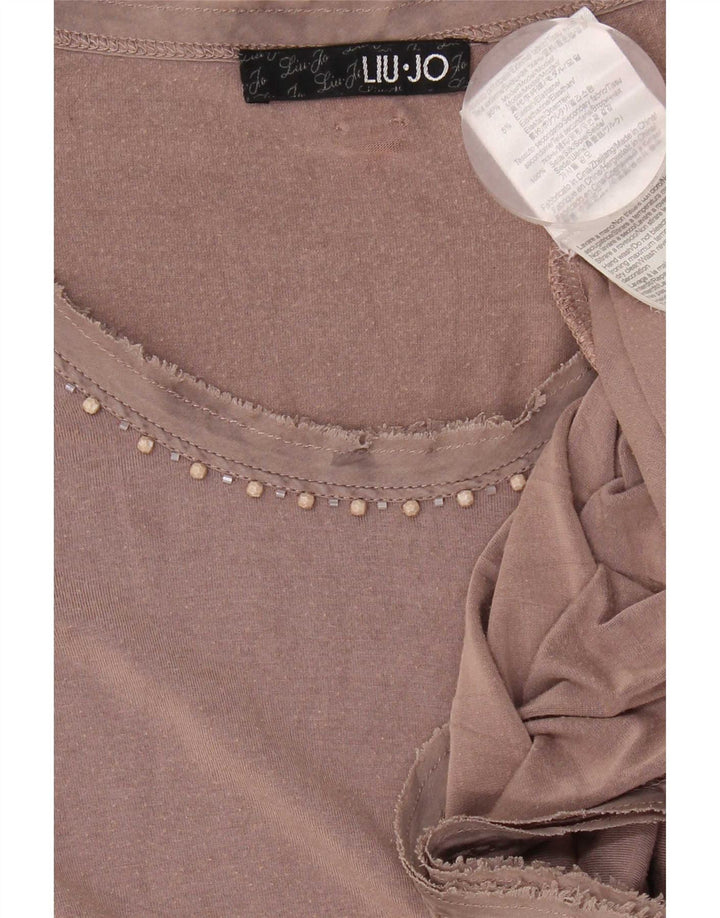 Liu Jo Robe droite sans manches pour femme IT 46 Large Marron Modal