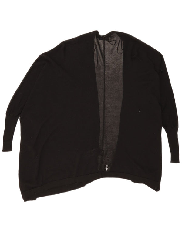 Zara Cardigan ouvert coupe ample pour femme UK 10 Petite viscose noire
