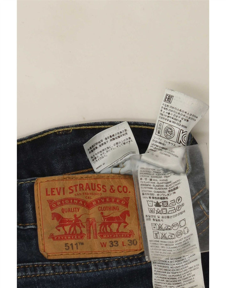 Levi's Jean Slim 511 Homme W33 L30 Bleu Marine Coton