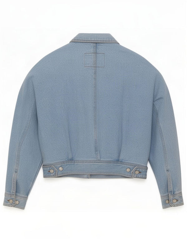 Rifle Womens Crop Denim Jacket UK 16 Large Blue