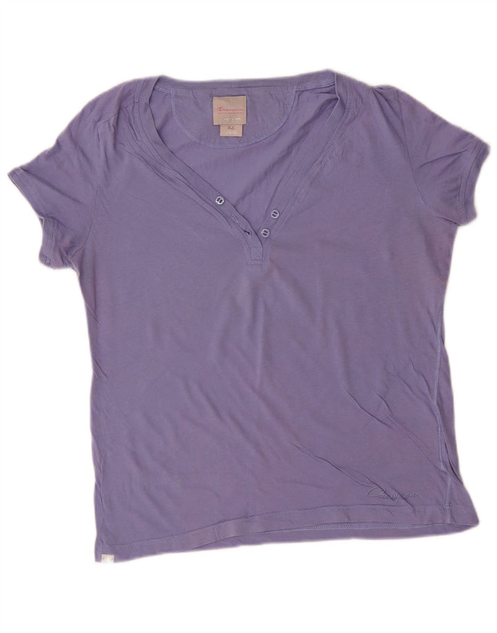 CHAMPION T-Shirt Femme Top UK 18 XL Violet Coton
