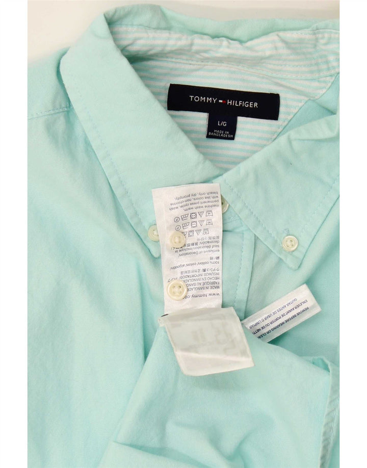 Tommy Hilfiger Chemise Homme Large Turquoise Coton