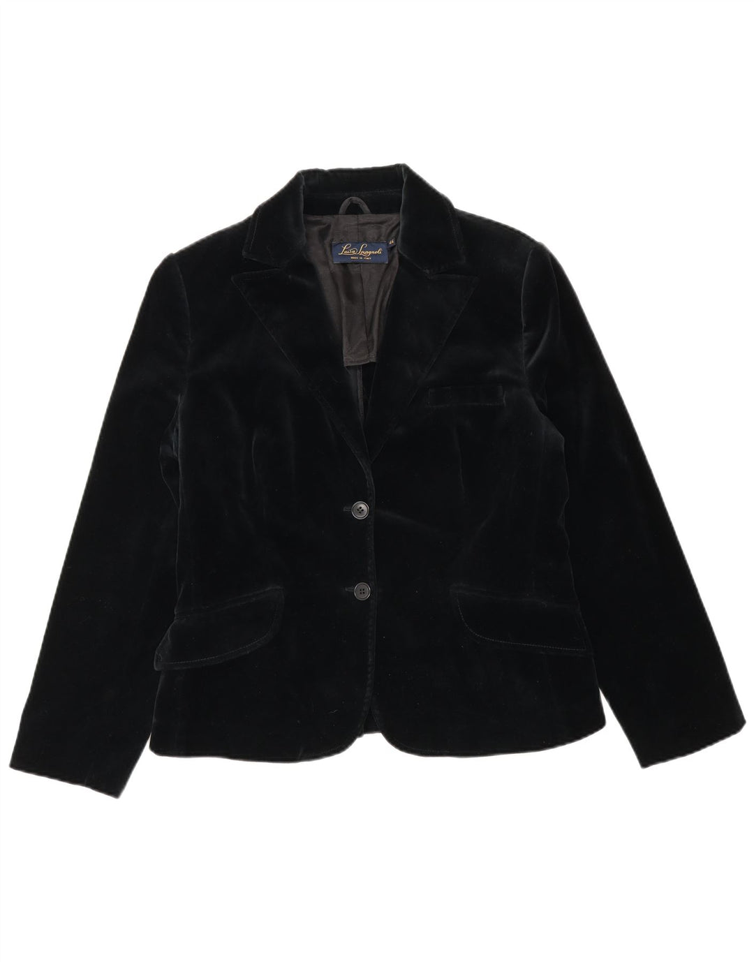 Luisa Spagnoli Veste blazer en velours à 2 boutons pour femme IT 44 Noir moyen