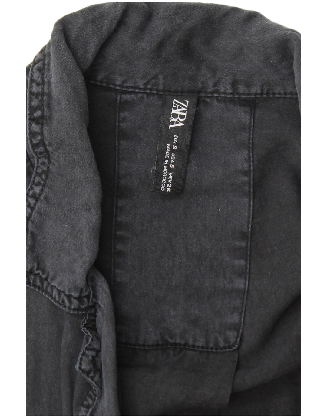 ZARA Chemisier surdimensionné à manches courtes pour femme UK 10 Small Noir