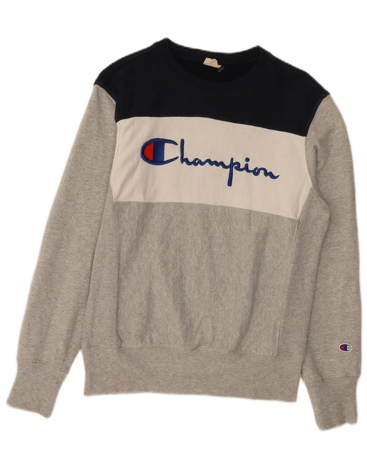 Champion Sweat-shirt graphique pour femme UK 44 Gris moyen Colourblock