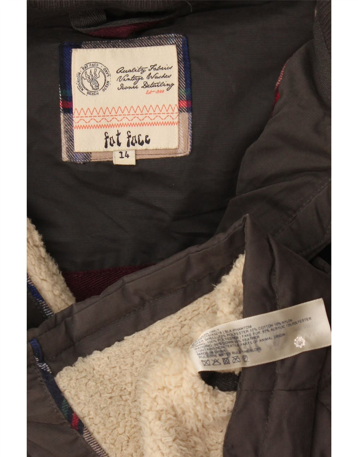 Fat Face Gilet rembourré à capuche pour femme UK 44 Gris moyen Polyester
