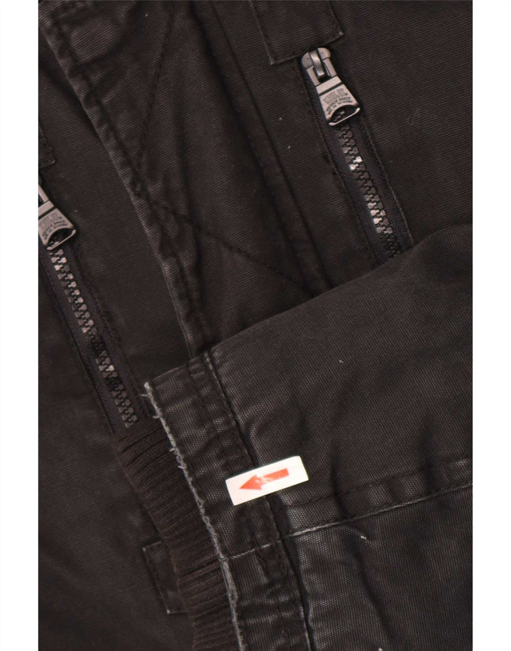 KHUJO Veste utilitaire à capuche pour homme UK 40 Large Noir