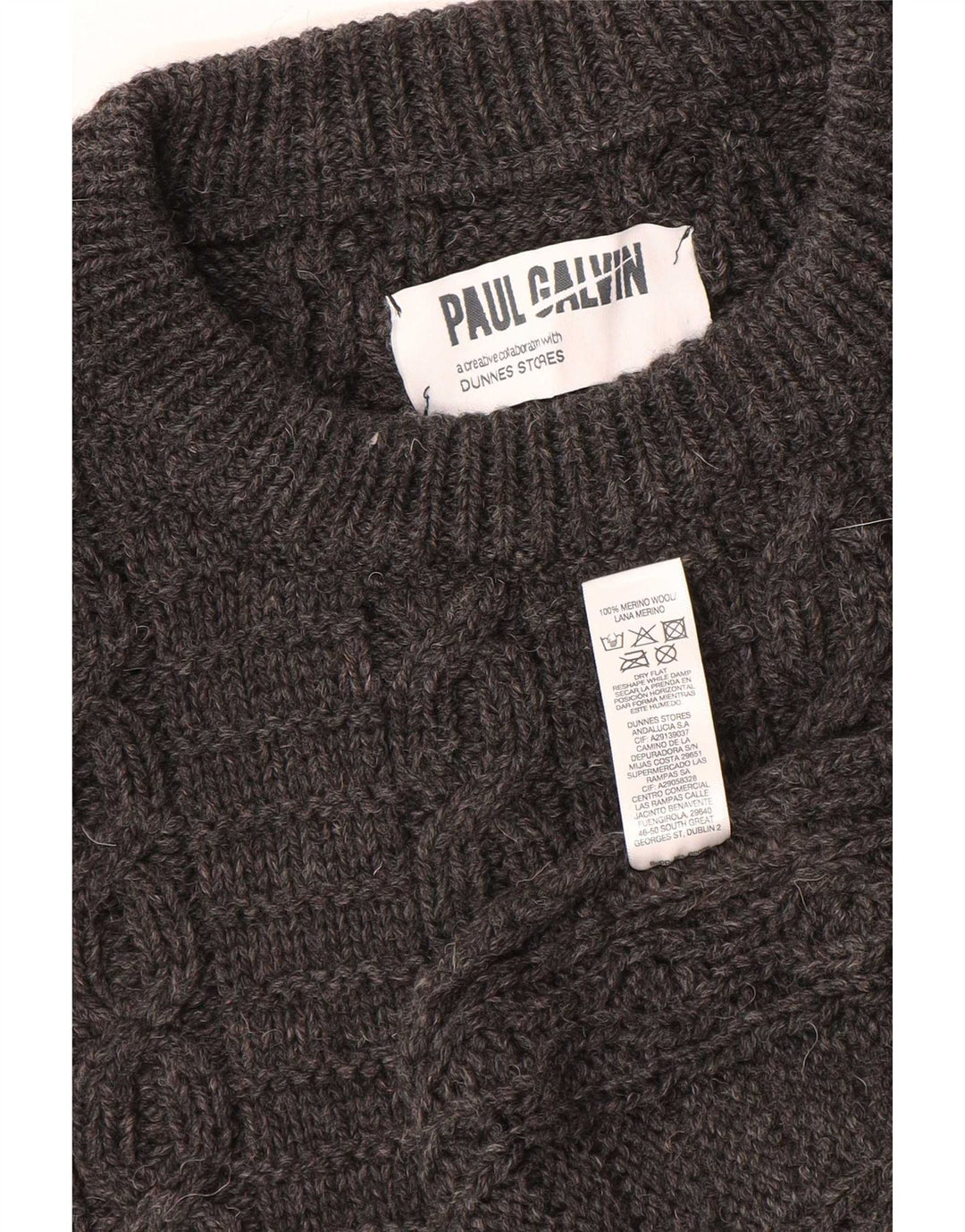 Dunnes Stores Pull col bateau pour homme en laine grise