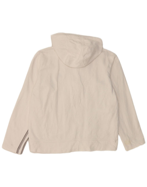 Adidas Pull à capuche zippé pour femme UK 14 Grand coton blanc