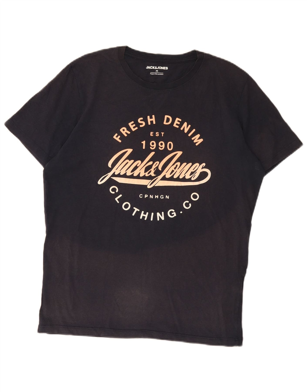 Jack & Jones T-Shirt Graphique Homme Bleu Marine Moyen Coton