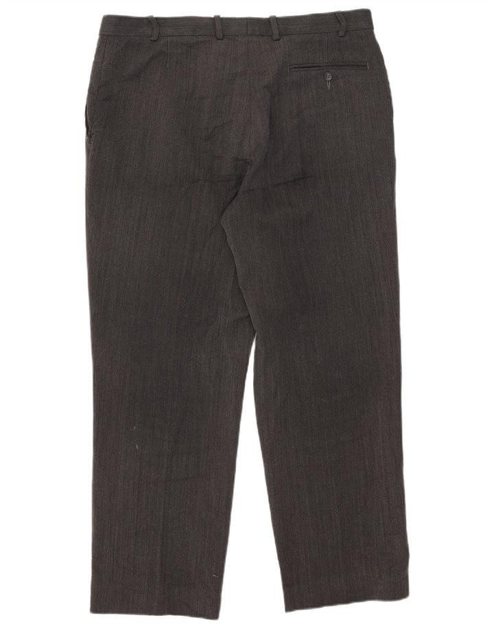 Marks & Spencer Pantalon de Costume Droit Homme W36 L31 Noir Polyester