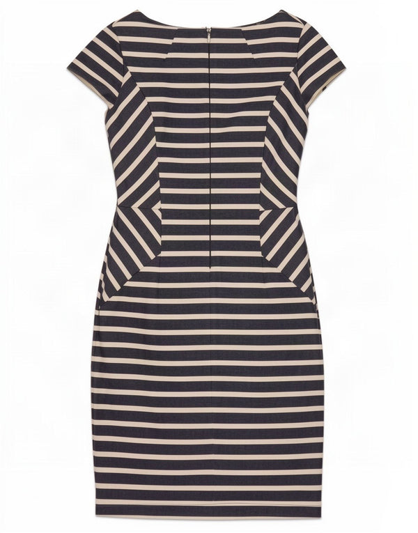 Phase Eight Robe fourreau pour femme UK 10 Petit coton rayé bleu marine
