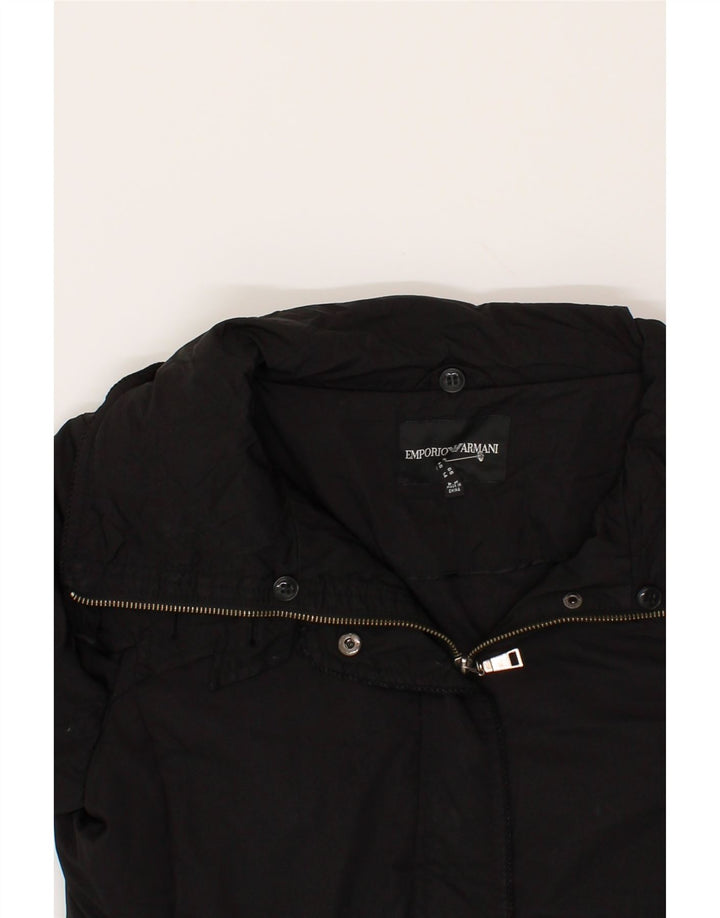 EMPORIO ARMANI Womens Windbreaker Coat UK 14 Medium Black Polyamide Vintage Emporio Armani and Second-Hand Emporio Armani from Messina Hembry 