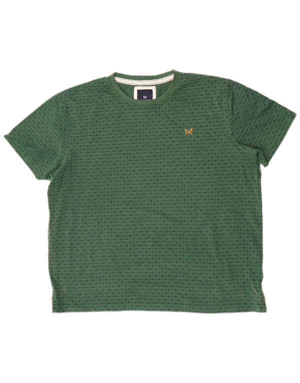Crew Clothing T-Shirt Homme Top XL Vert à Pois Coton