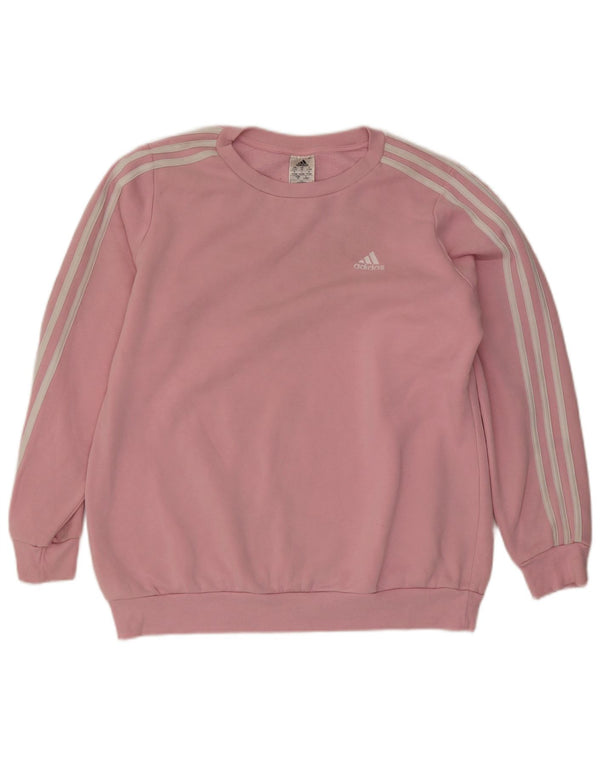 Adidas Sweat-shirt surdimensionné pour femme UK 20/22 XL Rose Coton