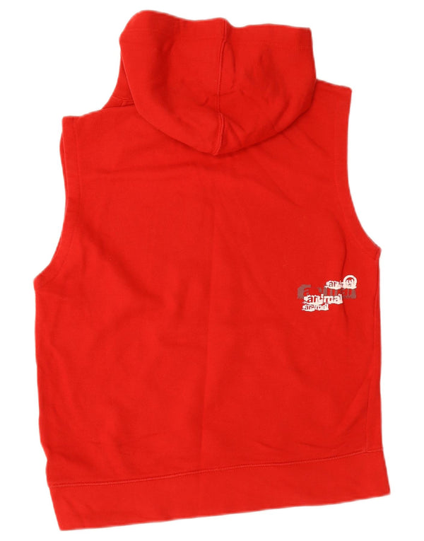Animal Pull À Capuche Sans Manches Graphique Homme Rouge Moyen Coton