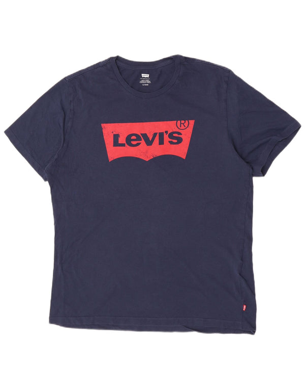 Levi's T-Shirt Graphique Top XL Homme Bleu Marine Coton