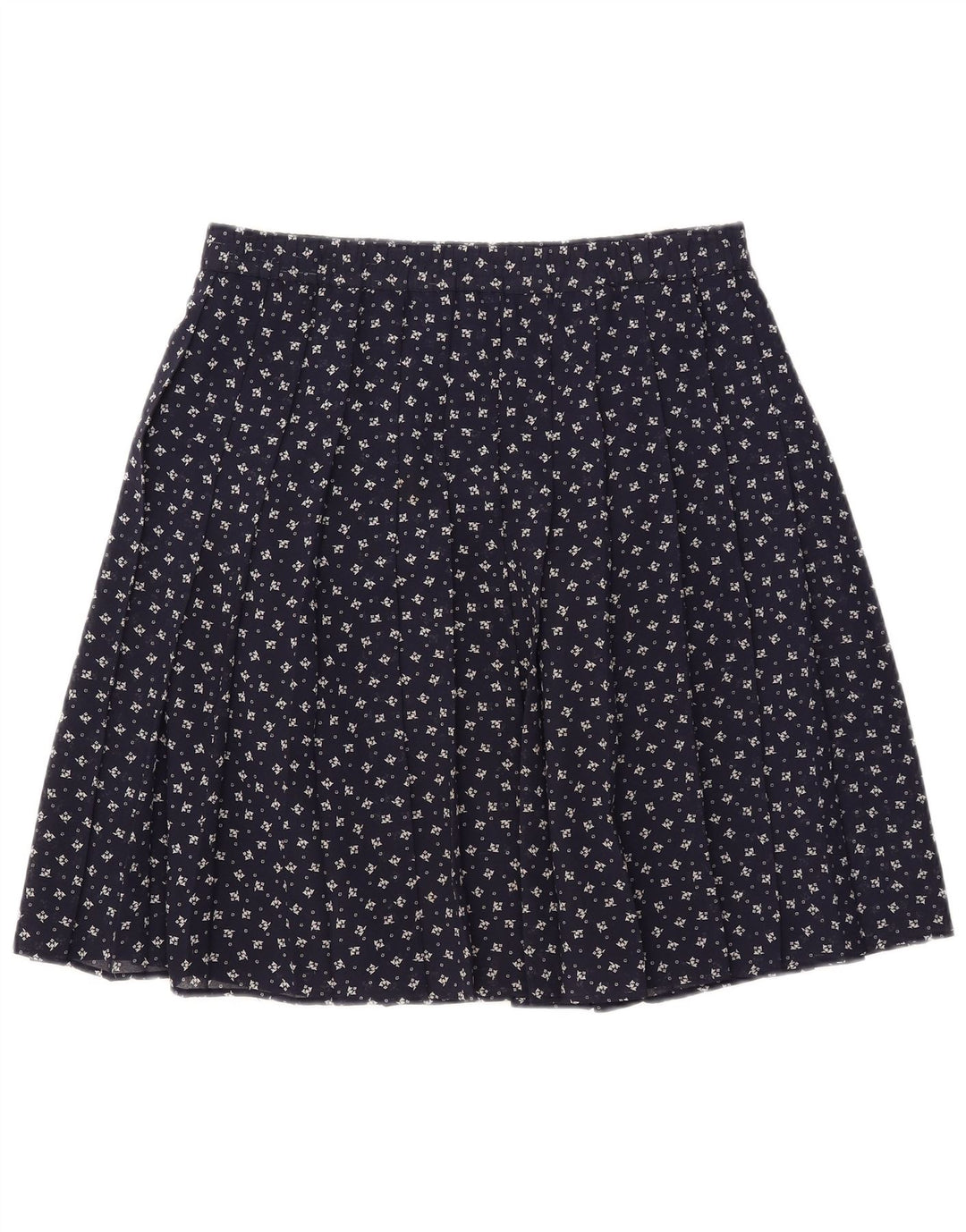 GVB Jupe trapèze pour femme UK 10 Small W34 Bleu marine Floral Polyester