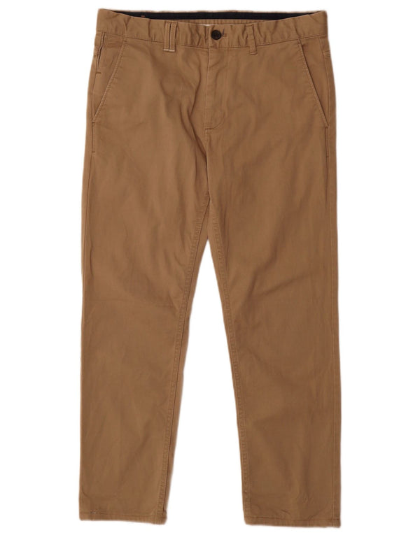 Zara Pantalon court droit pour homme EU 40 Medium W31 L25 Coton beige