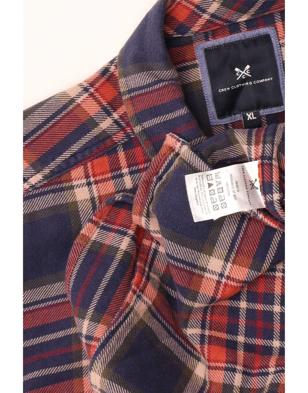 Crew Clothing Chemise en flanelle pour homme XL en coton à carreaux multicolores