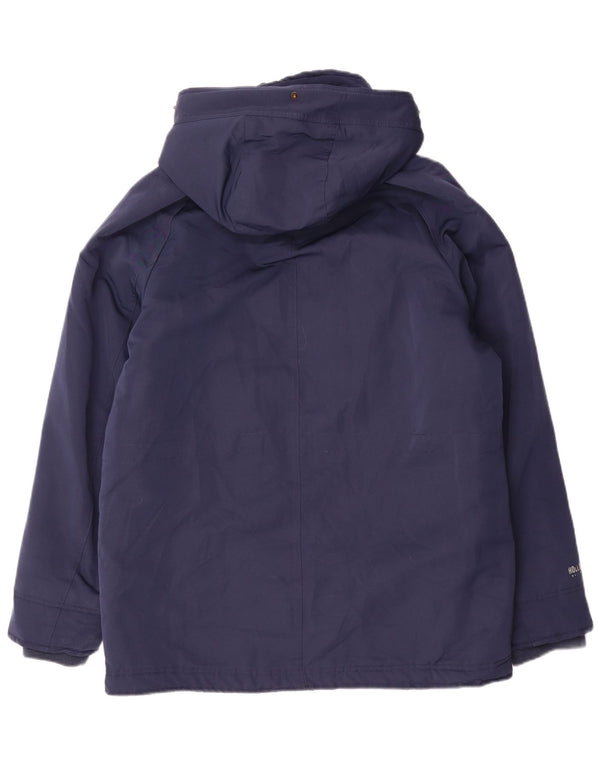 Hollister Veste coupe-vent à capuche Sherpa pour hommes UK 40 Large Bleu Polyester